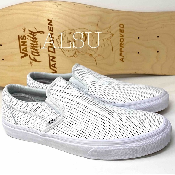 Vans Shoes - VANS Classic Slip On Perforation Leather White W